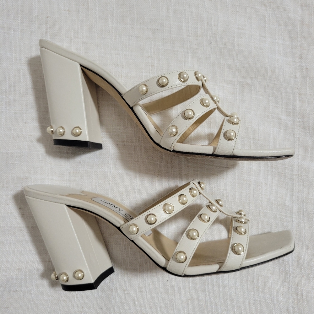 Jimmy Choo 85 Hazel Embellished Mules - Picture 5 of 8